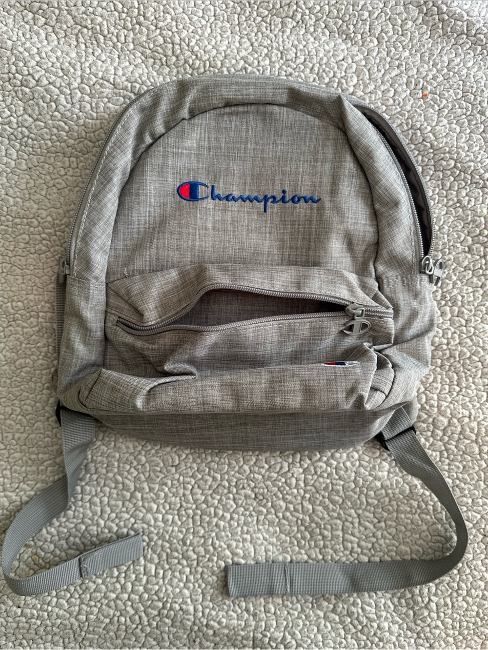 Champion Light Gray Men's Backpack with Signature Logo
